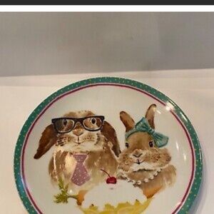 Pier 1 Easter Bunny Plate Porcelain. 11”